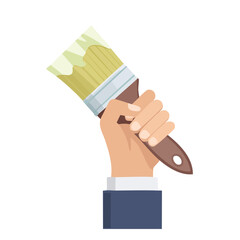 Hand Holding Paintbrush, Business Concept