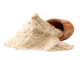  Whey protein powder isolated white background