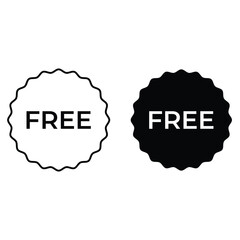 Minimal Black and White Free Offer Badges for Marketing Promotions and Giveaway Announcements
