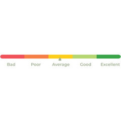 Colorful Horizontal Rating Scale from Bad to Excellent for Reviews and Feedback Systems
