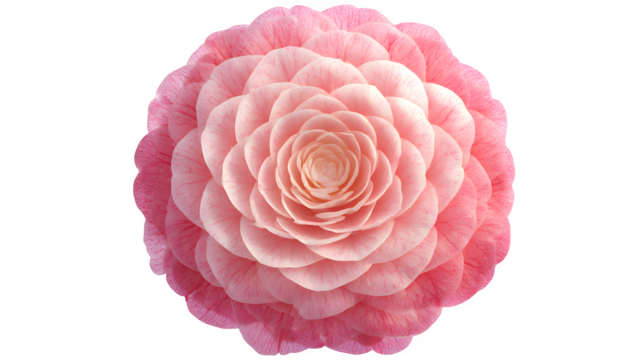 Pink Camellia Bloom, isolated on transparent background