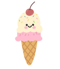 Cute smiley food illustration 