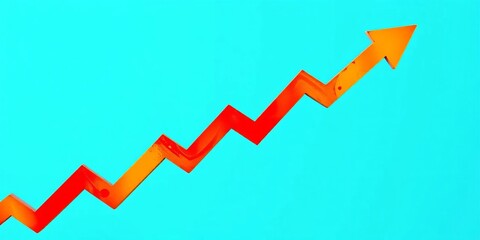 Upward trending arrow graph signifying growth and increase,  chart,  climb