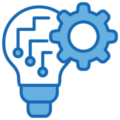 Innovation Blue White Icon Editable Stroke