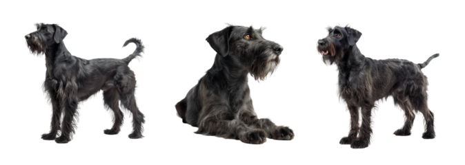 Irish Wofhound Dog Set Isolated on Transparent Background. PNG.