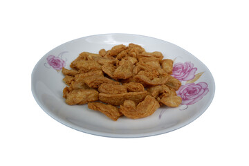 Vegetarian Crispy Chicken Chunks Displayed on a Decorative Plate