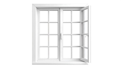 White double-hung window open