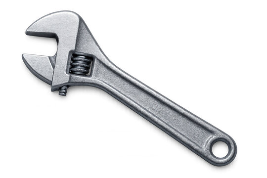 Chrome adjustable wrench isolated on transparent background, ready for your next diy or construction project