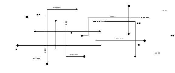 Vector modern white and black abstract background with Connected lines and dots.