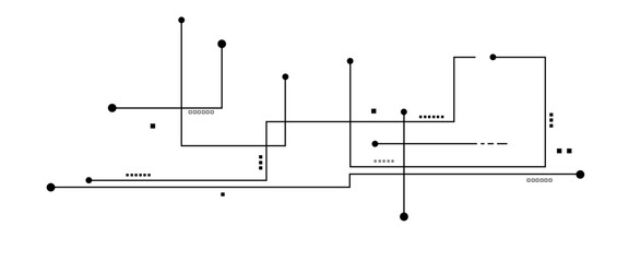 Modern white and black abstract background with Connected lines and dots.