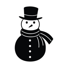 snowman isolated on black