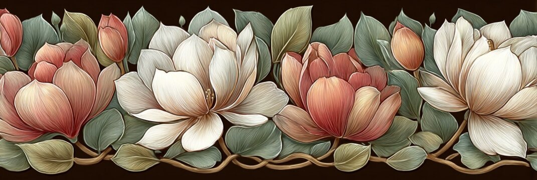 ART-NOUVEAU-INSPIRIERTER FLORAL-DEKORATIVER RAHMEN