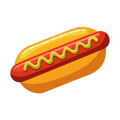 hot dog with mustard