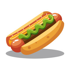 hot dog with mustard and ketchup