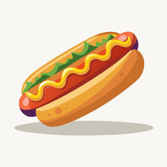hot dog with mustard