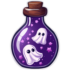  Cute little ghost in a bottle of witch's potion