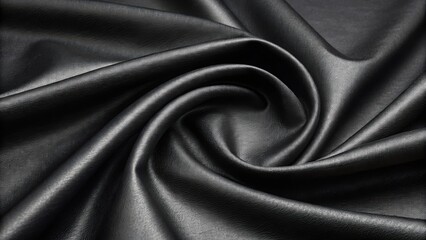 Fototapeta premium Luxurious black velvet fabric swirls with a soft shimmering texture and deep shadows