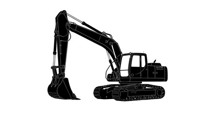 Vector Graphic of a Heavy Duty Construction Digger
