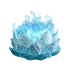 Obraz premium Ethereal Blue Lotus Flower in Frozen Fire Abstract
