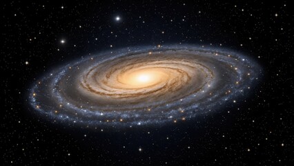 Majestic spiral galaxy swirling through the vastness of deep space