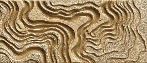 Abstract relief map in a light gold tone