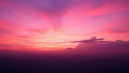 Fototapeta premium Soft pastel sunrise sky, vibrant purple, pink, and orange hues on the horizon, twilight, scenic