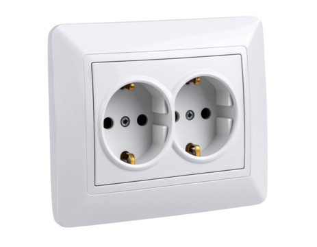  Double Wall Power Socket Isolated PNG