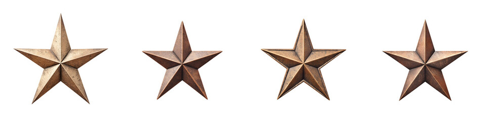 Obraz premium Bronze Star Collection on White Background