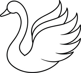 silhouette of a swan