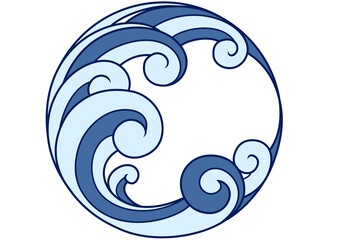 ロゴ　波　海　日本