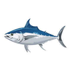 Obraz premium A realistic gray and white shark with a classic side view
