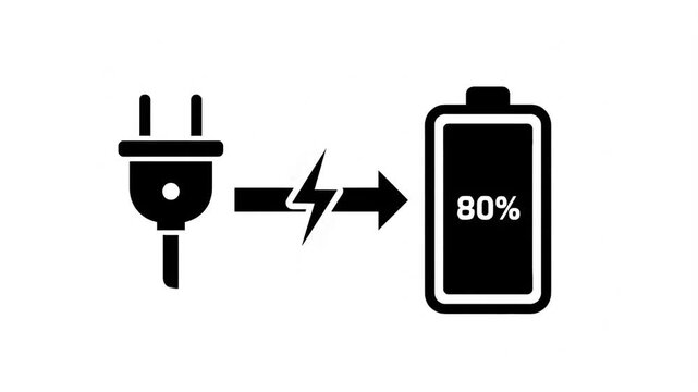 Power Plug Charging a Battery Icon Diagram
