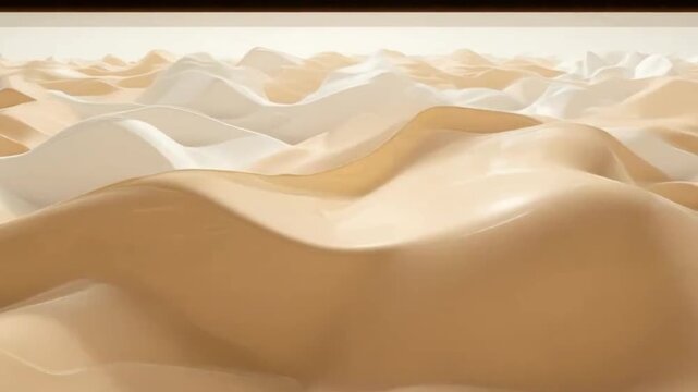 Movimento de ondas na cor bege e branco. Elegante design em alta qualidade 4K.