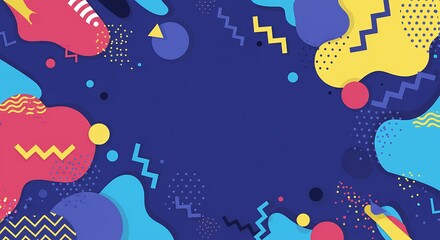 Vibrant Geometric Abstract Background with Dynamic Shapes and Colorful Elements