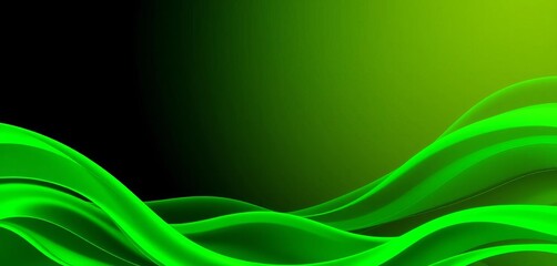 Fototapeta premium Abstract green curved lines flow, smoke effect, modern vector background, curve design, elegant