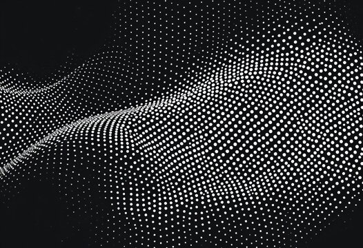 Abstract monochrome halftone wave texture  Vintage, chaotic dot pattern background,  clean,  design