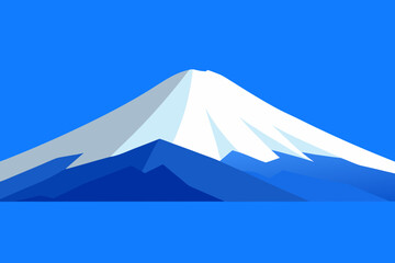 Stunning minimalist Mount Fuji illustration evokes peaceful travel and nature exploration feelings