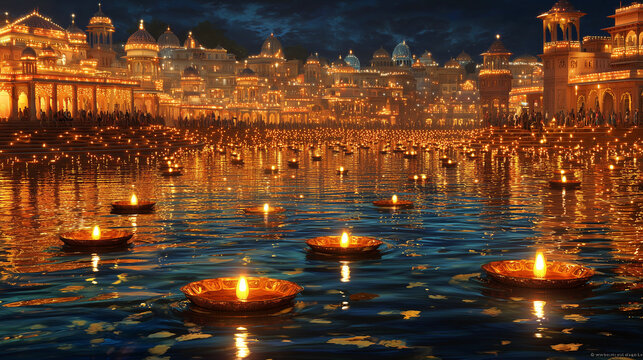 Kashi Vishwanath Aarti, glowing diyas on Ganga, golden temple lights