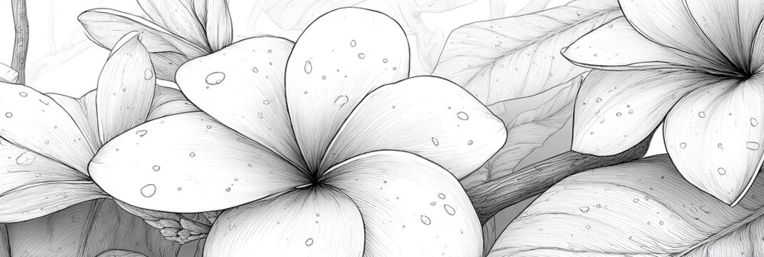 DETAILREICHE ABSTRAKTE BOTANISCHE ZEICHNUNG EINER BL&Uuml;TE