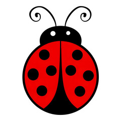 Obraz premium Cute Cartoon Ladybug Illustration with Transparent Background