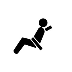 「リクライニングシートのシートベルト着用アイコン / Reclining Seat Belt Icon」