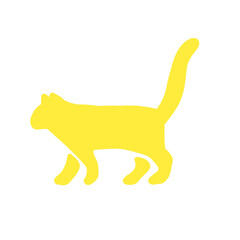 「黄色い猫のシルエットアイコン / Yellow Cat Silhouette Icon」