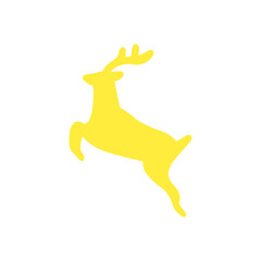 「黄色い鹿のシルエットアイコン / Yellow Deer Silhouette Icon」