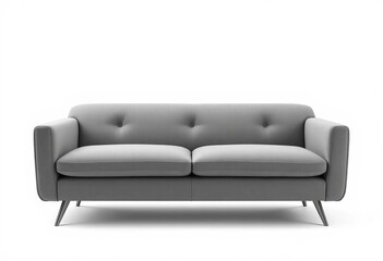 Modern gray fabric sofa isolated on white background,   texture,  white background