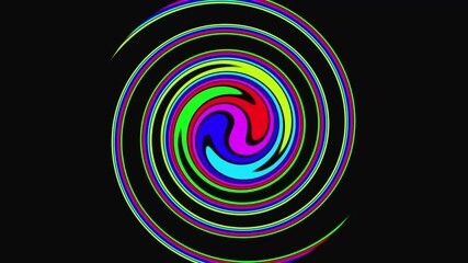 Rotating pattern hypnotic rainbow spiral abstract animation seamless loop psychedelic vortex colorful swirl 4k ultra hd. Rainbow spiral hypnotic abstract animation. - Powered by Adobe