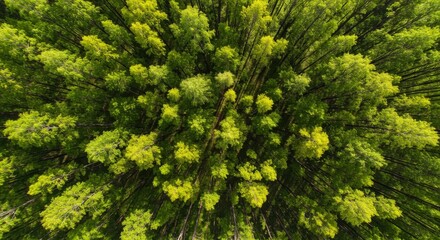 Naklejka premium Aerial View of Lush Green Forest Canopy