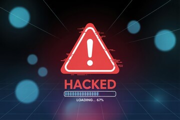 Red warning triangle with exclamation point and loading bar graphic