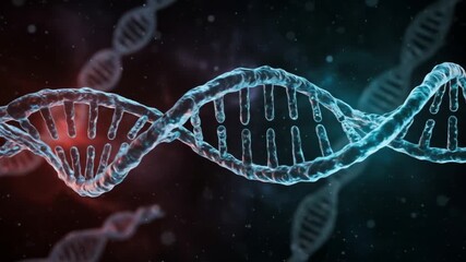 Animated DNA Double Helix Structure Moving in Space with Digital Effect - Powered by Adobe