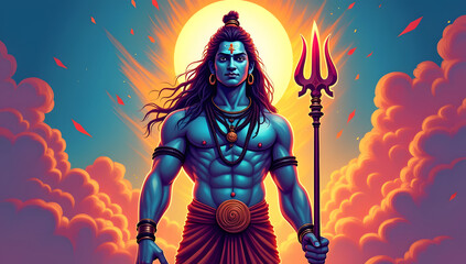 Fototapeta premium Lord Shiva Vector Illustration