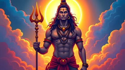 Fototapeta premium Lord Shiva Vector Illustration